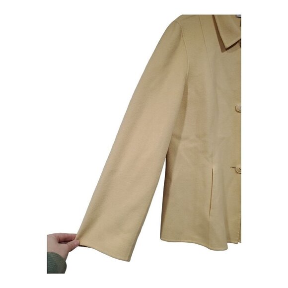 Talbots Women's Yellow Button-Down Wool Angora Rabbit Hair Cashmere Blaz… - Picture 3 of 12